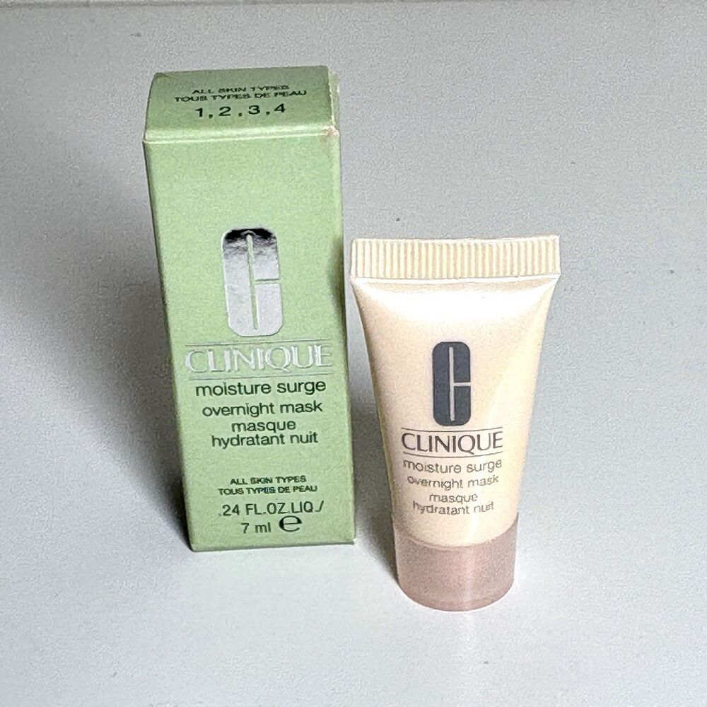 NIB Clinique MOISTURE SURGE OVERNIGHT MASK Hydrating Replenishing 0.24 oz Travel